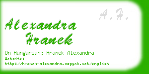 alexandra hranek business card